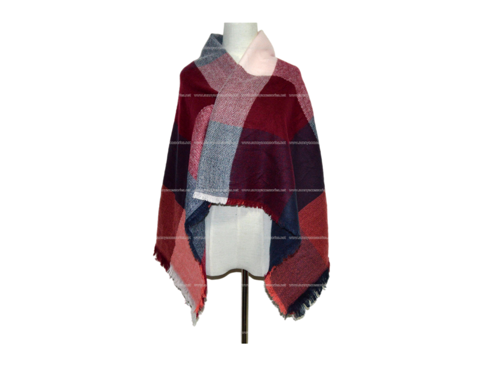 customized Women's Plaid Sweater Poncho for home user
